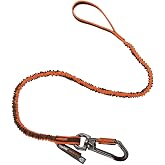 Shock Absorbing Tool Lanyard with Swiveling Locking Carabiner, Tool Weight Capacity 25lbs, Ergodyne Squids 3109 f(x),Orange &amp; Gray