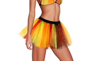 Jewemia Thanksgiving Tutu Turkey Tutu Adult Tutus Running Tutu Rave Turkey Outfit for Cosplay Party for Women and Girls