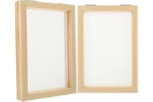 FUNOMOCYA 2 Pcs Wooden Mould and Deckle Paper Making Frame Making Screen for Craft Projects and Handmade Paper Production