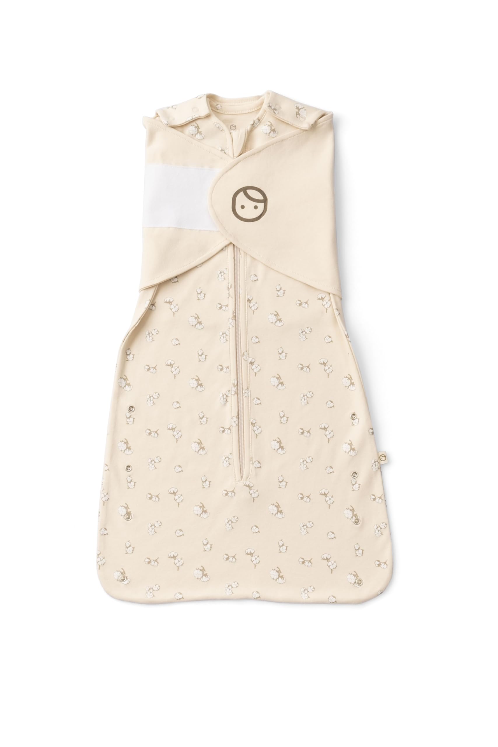 LITTLE GUSTO 0.5 Tog Sleeping Bag, 100% Organic Cotton Baby Swaddle Blanket 0-6 Months, Newborn Sleeping Bag, Adjustable, Newborn Sleep Sack (Cotton)
