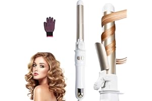 DOPHEUOR Rotating Curling Iron 28mm/1.1 inch Professional Automatic Wave Hair Curling Wand Fast Heating Hair Curlers for Long/Middle/Short All Hair (White)