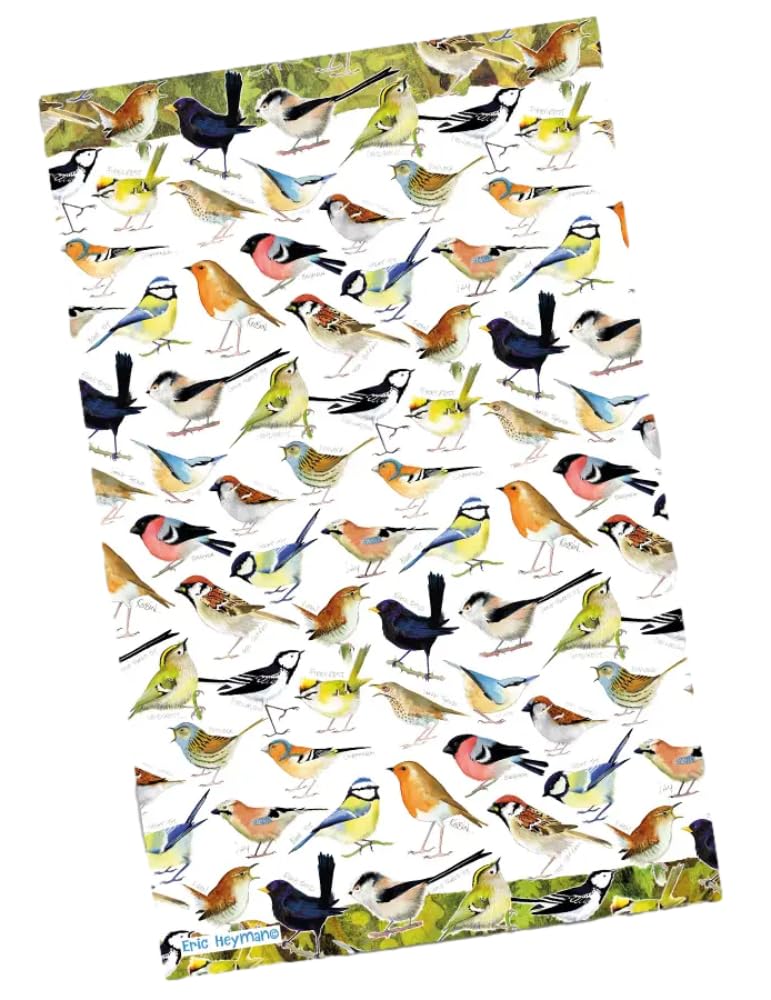 British Garden Birds - 100% Cotton Tea Towel - Emma Ball Design - Printed in UK - 76 x 48 cm
