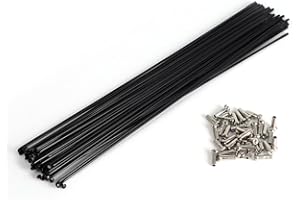 36Pcs Bike Spokes, Steel Mountain Bike Twisted Spokes 259/261mm 5 Colors(Black 259mm) Spokes