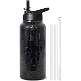 bmxbsk 32 oz Halloween Tumbler 3d-Printed Skull Tumblers Insulated Water Bottle with Straws and Flip Lid Stainless Steel Goth Cup Spooky Gifts for Men Women