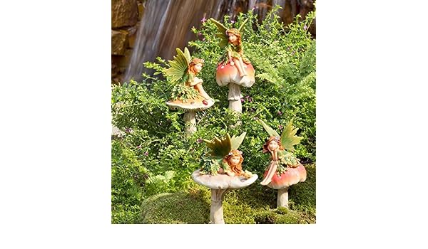 Hadas sobre setas jardín estacas, juego de 4: Amazon.es: Jardín