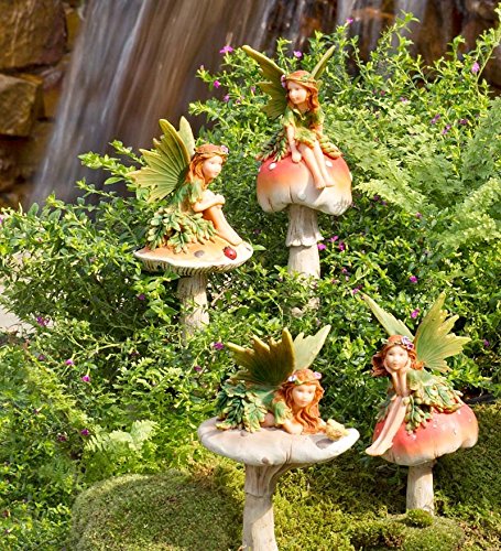 Hadas sobre setas jardín estacas, juego de 4: Amazon.es: Jardín