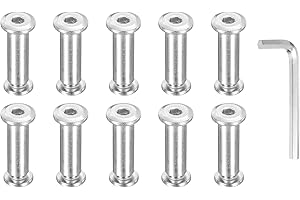 PATIKIL M8x8mm Hex Chicago Screws 10x30mm, 10Pcs 304 Stainless Steel Metric Hex Drive Socket Cap Binding Post Screw Posts for