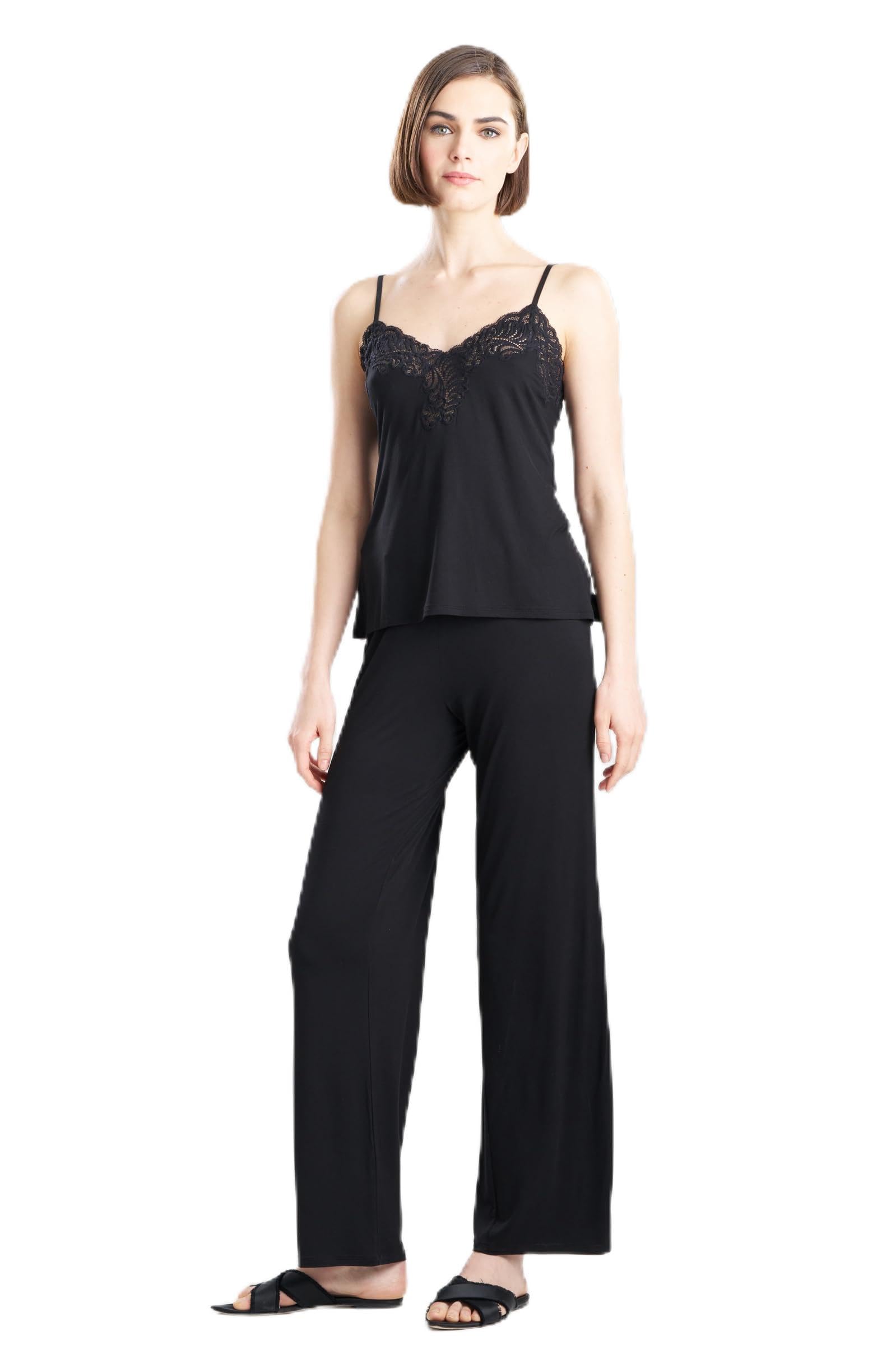 Photo 1 of Natori Women's Feathers Essentials Cami PJ Set Length:, Inseam:, Black, Small