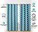 HLC.ME Lattice Print Geometric Home Theater Blackout Curtains - Thermal Heat & Cold Draft Blocker - Light Blocking Energy Smart Window Drapery Curtain Grommet Panels, Set of 2, 52 W x 84 L - Teal Blue