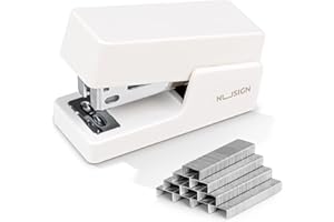 NUSIGN Mini Stapler with 830 Staples, Small Cute Desk Staplers, 25 Sheet Capacity, White