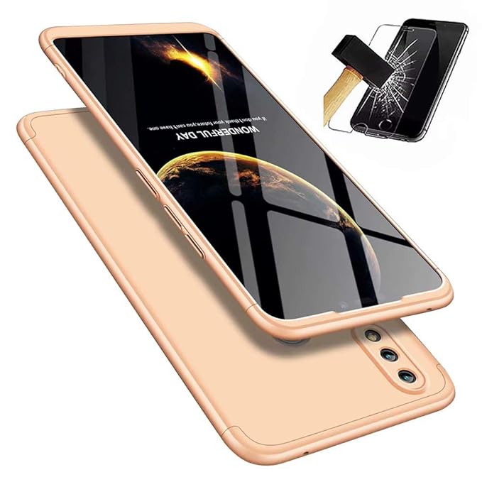 JINICHANGWU kompatibel mit Hülle für Huawei Honor 8X Hülle + Panzerglas, Schale PC Full-Cover Anti-Kratzer Handyhülle Schutzh