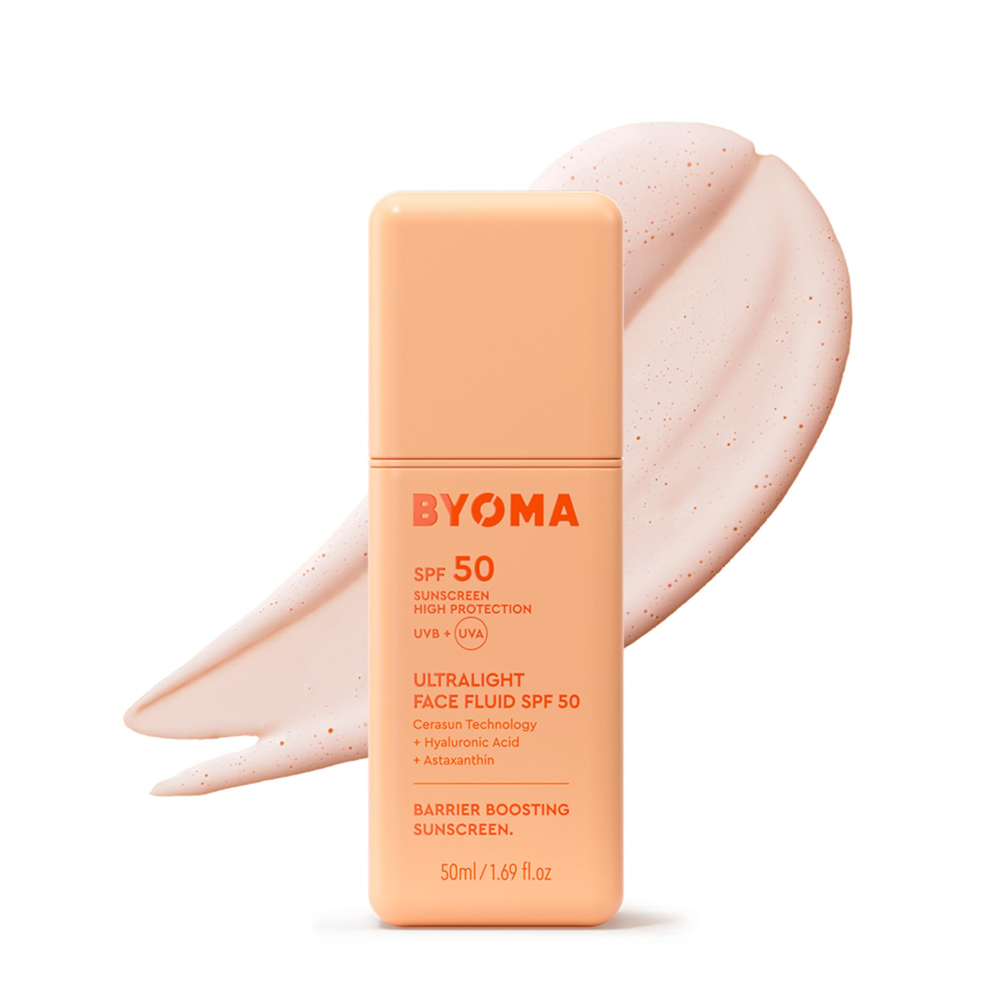 Photo 1 of BYOMA SPF 50 Face Fluid - Ultra-Lightweight Facial Sunscreen for All Skin Tones - Luminous Glow, No White Cast - SPF Moisturizer Strengthens Skin Barrier - 1.69 fl.oz