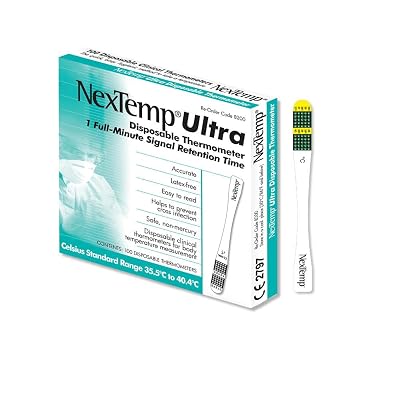 NexTemp Ultra Single-Use Thermometers: Individually Wrapped 100-pack, Provides Superior Accuracy and Maximum Infection Control. Perfect for Businesses, Schools, First-Aid, Home, and Travel! (Celsius)