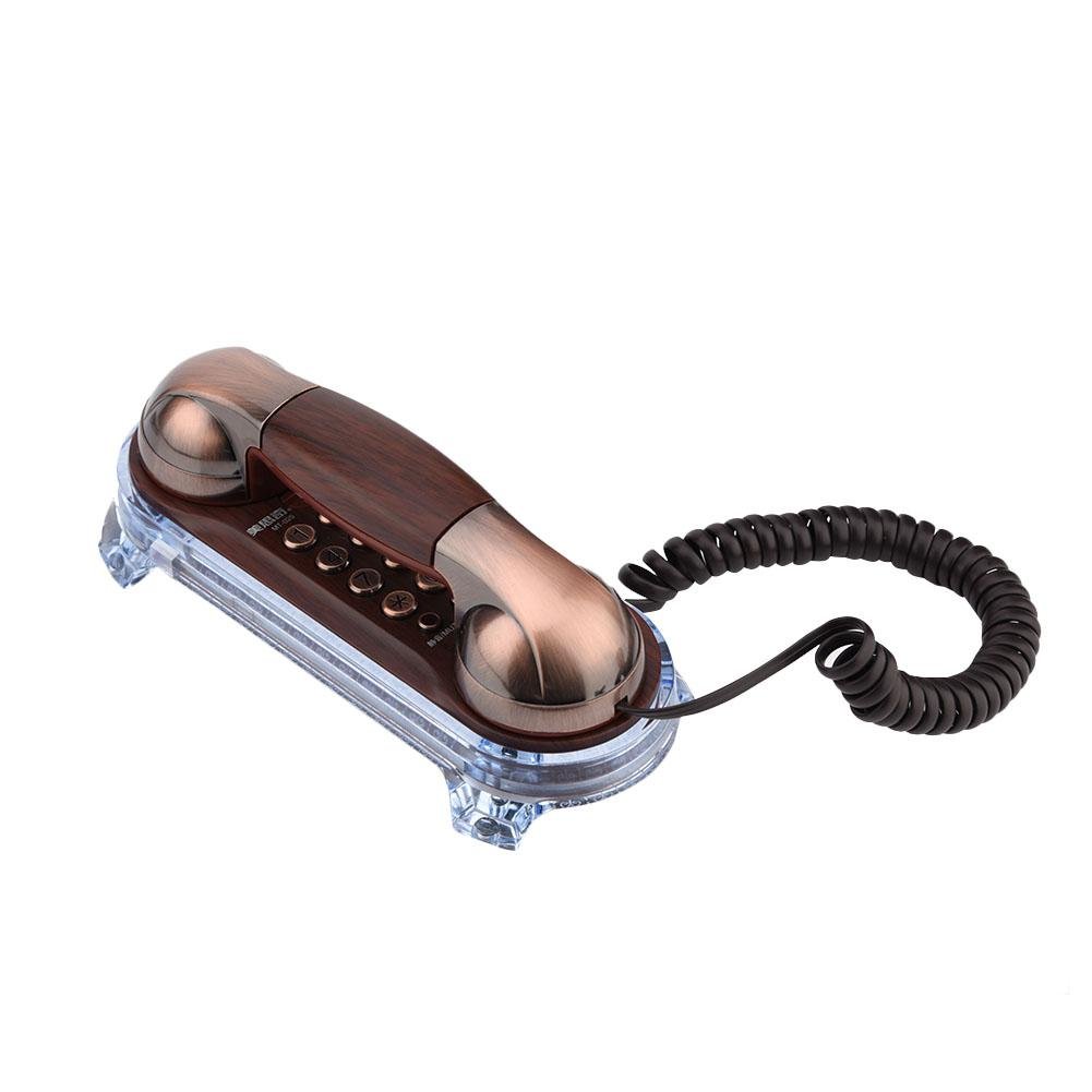 Garsent Retro Wall Mounted Telephone,Antique Corded Phone Landline Fashion Telephone for Home Hotel Office(Red copper)