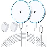2Pack MagSafe Magnetic Wireless Charger for iPhone 17 16 Wireless Charging, Fast Charging Pad with 2Pack Apple USB C Charging Block for iPhone 17/16/15/14/13/12 Series/AirPods 4 3/2/Pro 2/3
