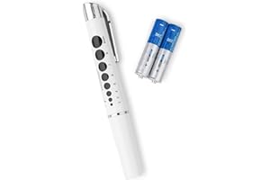 Primacare DL-9325 LED Diagnostic Penlight with Imprinted Pupil Gauge, Reusable and Lightweight Medical Pen Light for Nurse, Student, Doctors EMT, Batteries Included, White