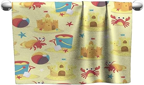 Amazon Co Jp Jossh プールジムタオル 夏のビーチイラスト ハッピーな太陽とヤシの木 スクラブタオル ゴルフタオル 27 X 55 Inch ホーム キッチン