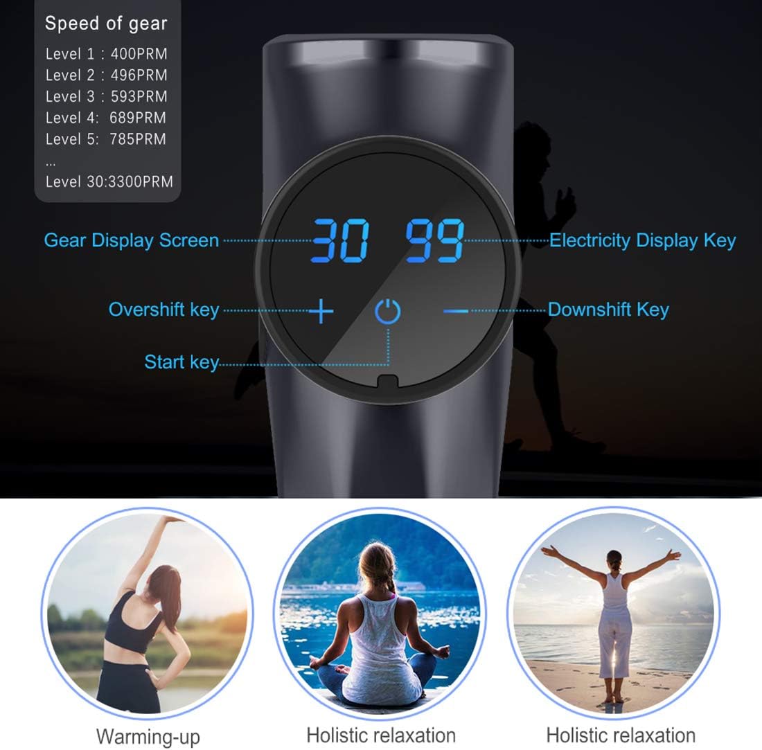 Massage Gun Deep Tissue Percussion Muscle Massager for Pain Relief, Handheld Electric Body Massager Sports Drill Portable Super Quiet Brushless Motor (Black): Health & Personal Care