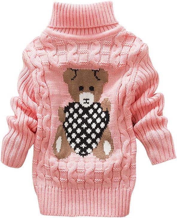 Knitted Sweater Autumn/Winter Baby Long Sleeve with High Collar Warm Sweater Clothes 2-3 Years IE001