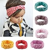 Baby Girl Multicolor Hair Hoops Headbands,Solid Bunny Ears,Bow Headbands(6 PACK)