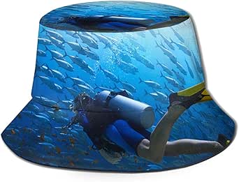 Caps Diving Scuba Ocean Coral Fish Fisherman's Hat Unisex Bucket Hat