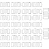 Pastlla 30 Pack 3/8 Inch Curve Contoured Side Release Buckles, Plastic Paracord Bracelet Buckles for Parachute 550 Cord Clips Paracord Bracelets Clasp Webbing Pets Dog Collar Buckle DIY Accessories