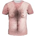 Sasens Funny 3D Muscle Printed Men's Short Sleeve T-Shirt 3D Print Muscle T-Shirt Summer Tees