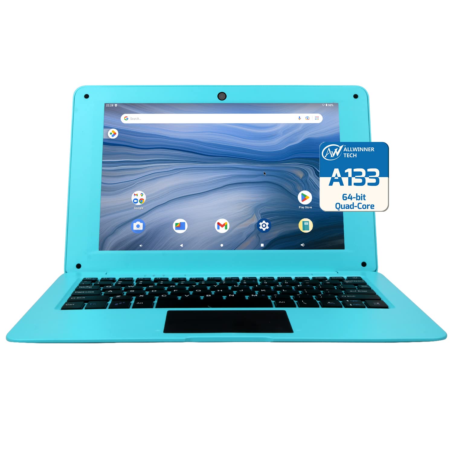 EVRAIN 10.1inch Android Netbook, Portable Laptop with A133P CPU, 2GB RAM 64GB ROM 800x1280 IPS Screen (Blue)