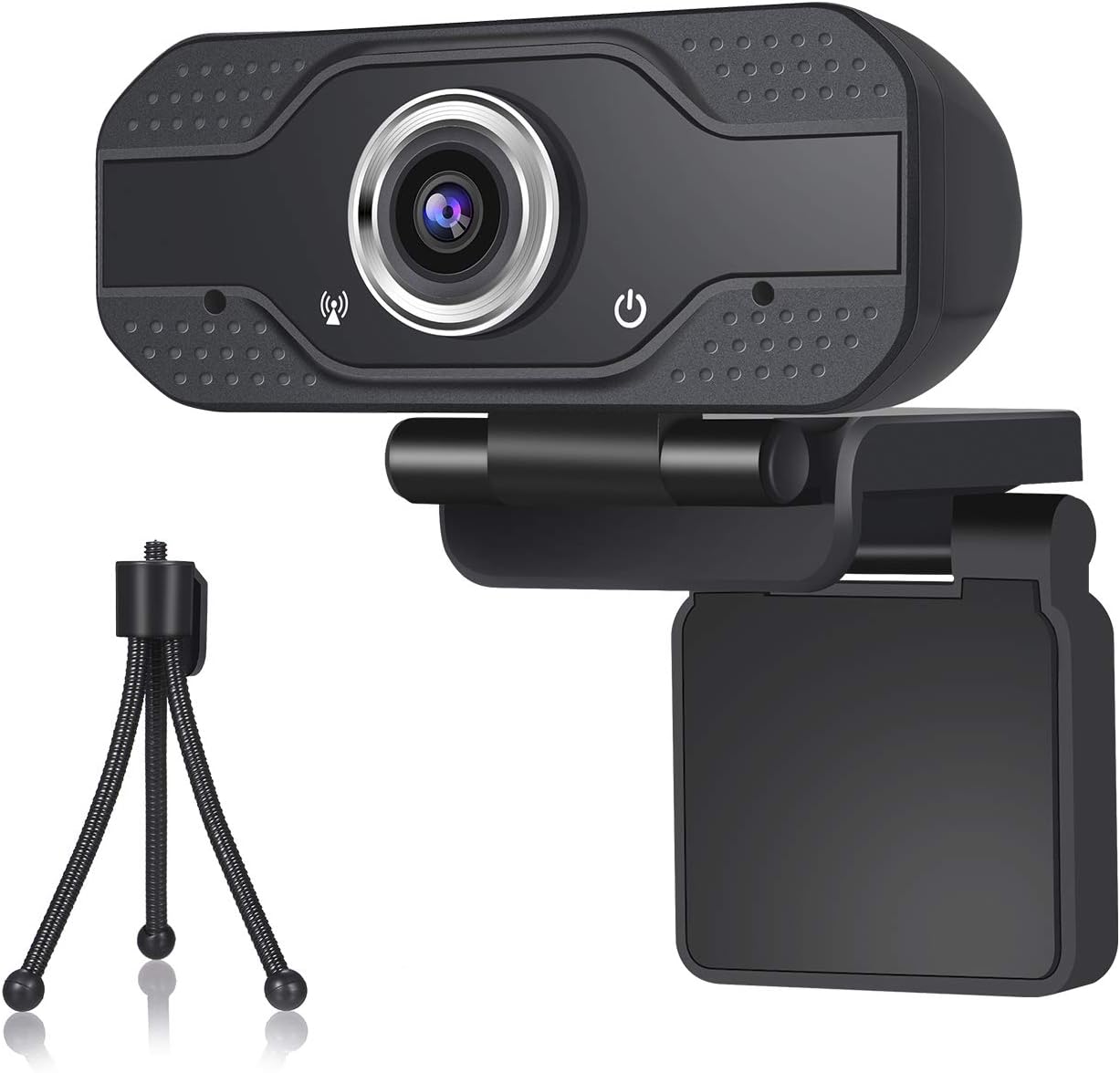 Pasavant Webcams with Microphone Web Camera for PC,1080p Webcam USB Vidoe Camera with Tripod, Streaming Webcam for Computers/Laptop/PC,for Conference Study Video Calling Skype (Black)