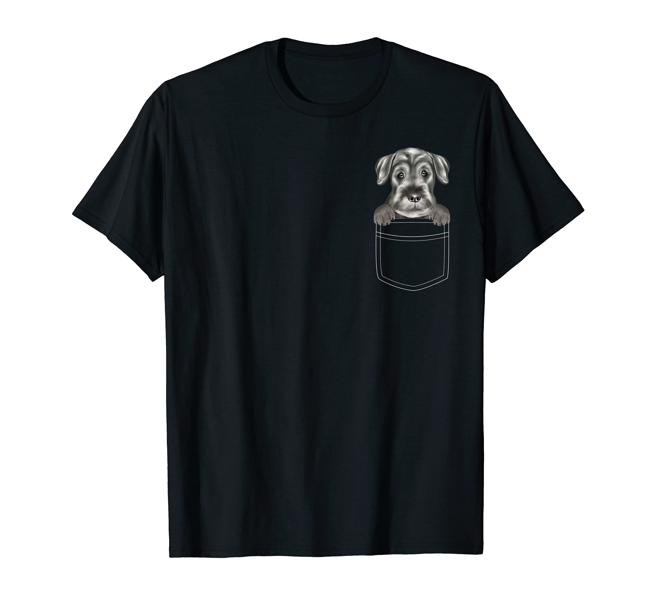 Standard Schnauzer Dog In Pocket Funny Dog Lover T-Shirt