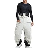 SKINOWBD Mens Snowboard Pants Baggy Snow Pants Waterproof Ski Bibs Women Insulated Overalls