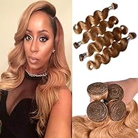 FABA Beauty 9A Grade Human Virgin Hair Bundle Deals Pure 27# Color Body Wave Hair 4 bundles Honey Blonde Body Wavy Hair About 400g 8-30 inch Mixed Length Hair (16.18.20.22)