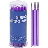 Saihisday 1.5mm Precision Micro Brushes - 100PCs Disposable Applicators for Automotive Detailing & Crafts (Non-Chemical Tool,