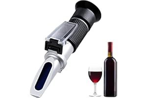 XRCLIF Optical Hydrometer Optical Brix Refractometer for Wine Making, Dual Scale - Brix 0-40% & Alcohol 0-25% Vol, Wine Refractometer for Measuring Sugar Content and Predicting Wine Alcohol Degree