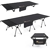 MOON LENCE Camping Cot, Height Adjustable with Cot Leg Extenders, Strong Support 330lbs, Lightweight Comfortable Folding Bed for Camping, Hiking, Travel, Truck, Beach, Office Nap,Backpacking