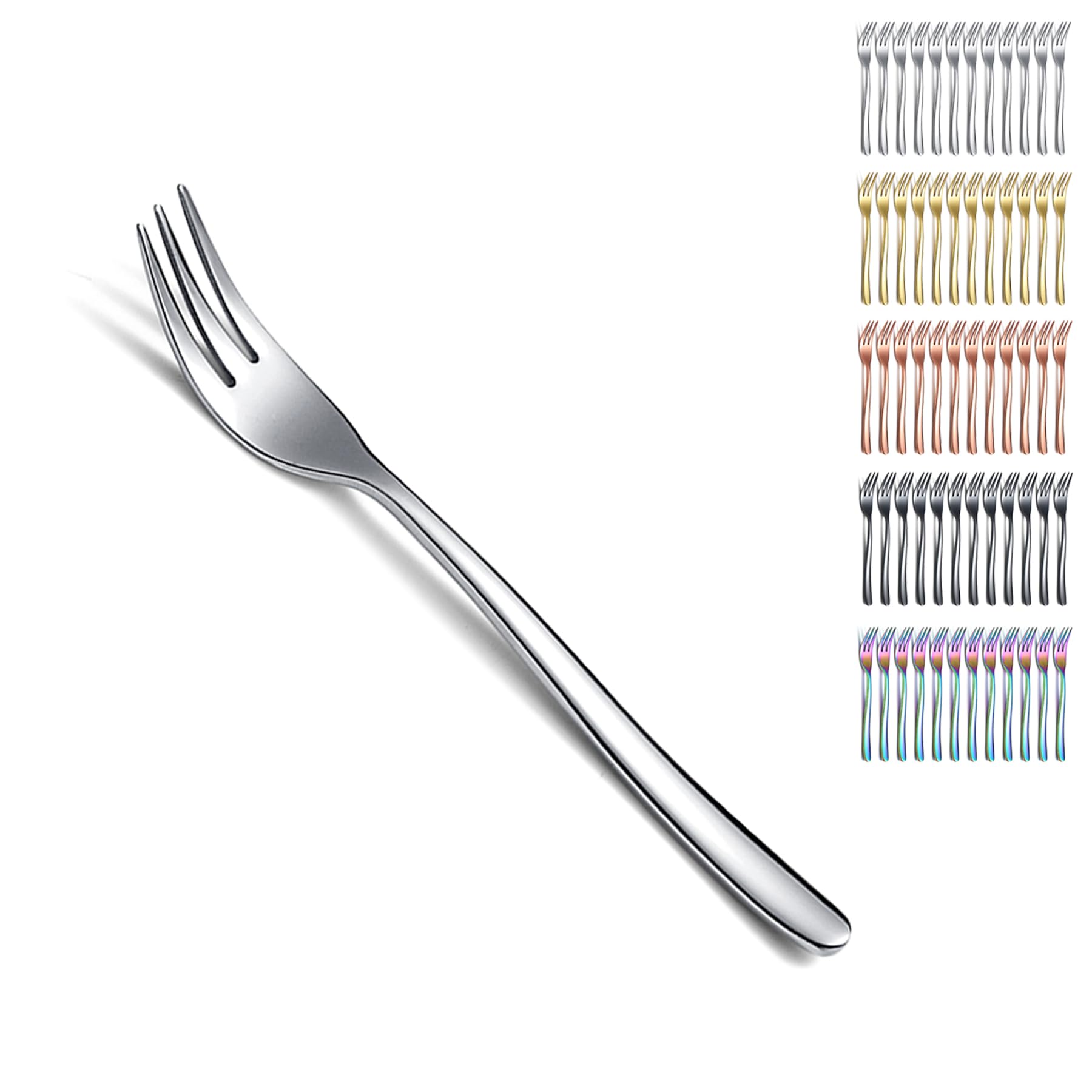 Kyraton Dessert Forks 12 Pieces 15.6cm Stainless Steel Cake, Tea, Fruit, Pastry Forks Cutlery Set, Dishwasher Safe