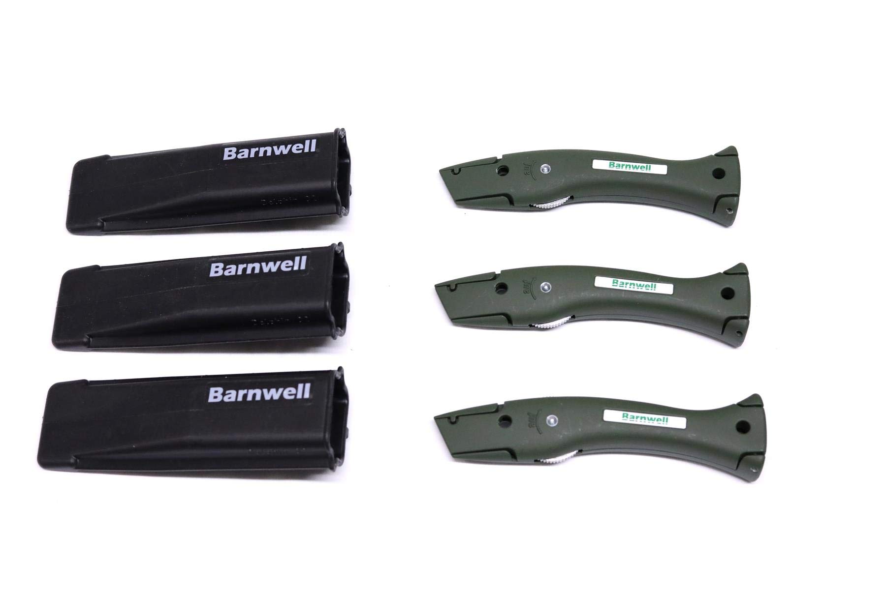 Barnwell Pack of 3 Matt Olive Green Dolphin Delphin Carpet Fitters Work Trimming Fixed Handles and Holster
