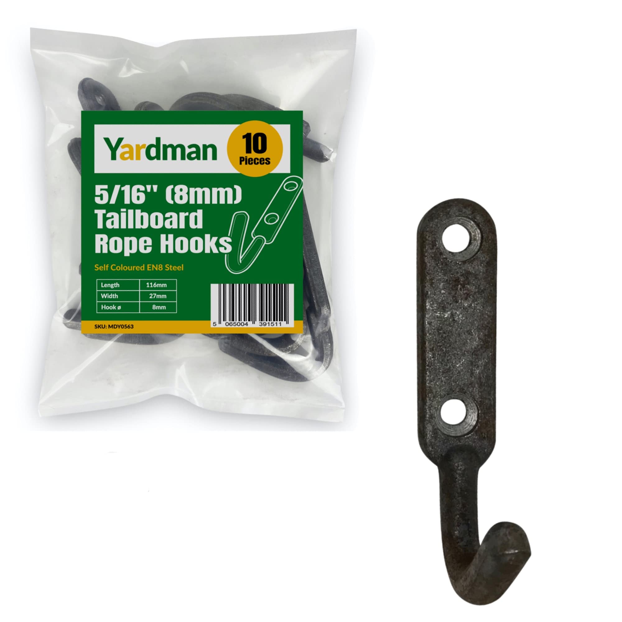 YARDMAN Tailboard Rope Hooks 10-Pcs 5/16 inch Heavy Duty Metal Hooks