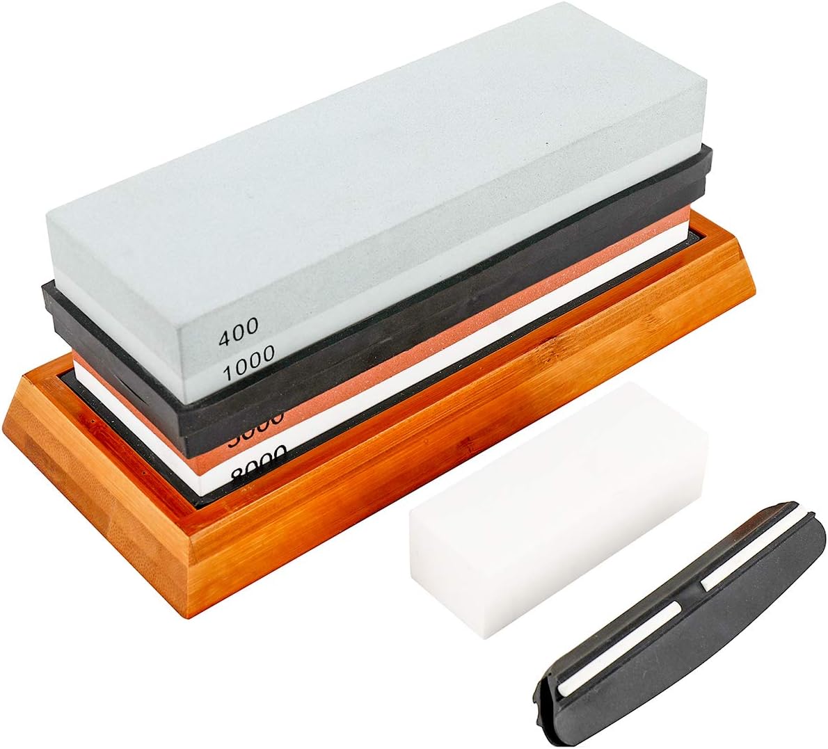 Toolly Knife Sharpening Stone Set, 400/1000 3000/8000 DoubleSided Grit