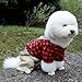SMALLLEE_LUCKY_STORE Pet Clothes for Small Dog Cat Red Plaid Shirts Sweater with Khaki Overalls Pants Jumpsuit Outfits S