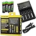 Nitecore D4 smart battery Charger with LCD display For Li-ion, IMR, LiFePO4 26650 22650 18650 17670 18490 17500 18350 16340 RCR123 14500 10440 Ni-MH And Ni-Cd AA AAA AAAA C Rechargeable Batteries with 4 x EdisonBright Ni-MH rechargeable AA batteries bundle