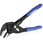 WORKPRO 7-Inch Pliers Wrench, CR-V Construction Wrench Pliers, Adjustable Parallel Smooth Jaw Pliers, Black Finish, Groove Lo