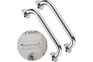 2 Pack 12 Inch Shower Grab Bar, ZUEXT Chrome Stainless Steel Bathroom Grab Bar, Shower Handle, Bathroom Balance Bar, Safety Hand Rail Support - Handicap, Elderly, Injury, Senior Assist Bath Handle