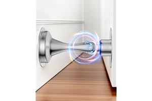 HELEMAN Magnetic Door Stop - 1 Pack Stainless Steel Powerful Doorstop Catch for Wall Floor - Heavy Duty Hold Door No Drilling