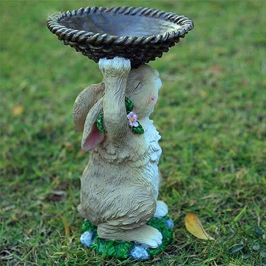 Zenggp Bird Feeder Pastoral Cartoon Rabbit Scenery Ornaments Hand