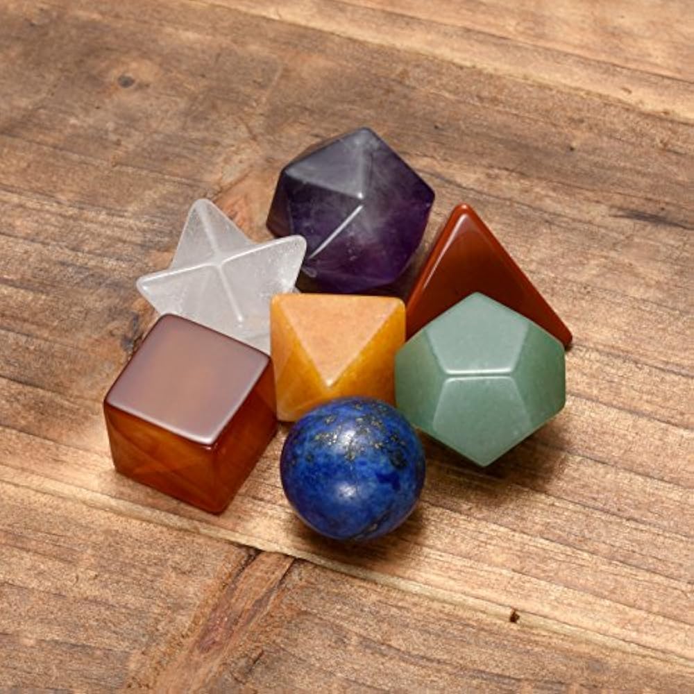Chakra Healing Kits 7 Crystals Platonic Solids Sacred Geometry Set