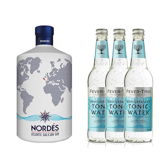 Nordés Atlantic Galician Gin (1 x 0,7l) inkl. Fever Tree Mediterranean Tonic Water (3 x 500 ml)