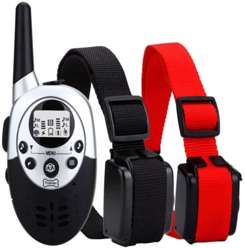 Rain Waterproof Remote Control Rechargeable Dog Training Collar with Adjustable Shock, Vibration, Sound Stimulations for 2 Dogs