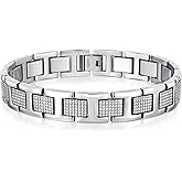 VNOX Mens Silver Bracelet Inoxidable Metal Stainless Steel Link Chain Bracelets Elegant Jewelry Gifts for Men Dad Husband,Adjustable
