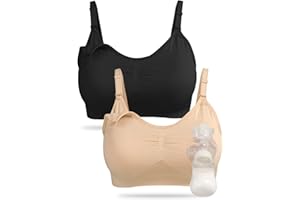 4HOW Pumping Bra Hands Free Pumping and Nursing Bra All in One